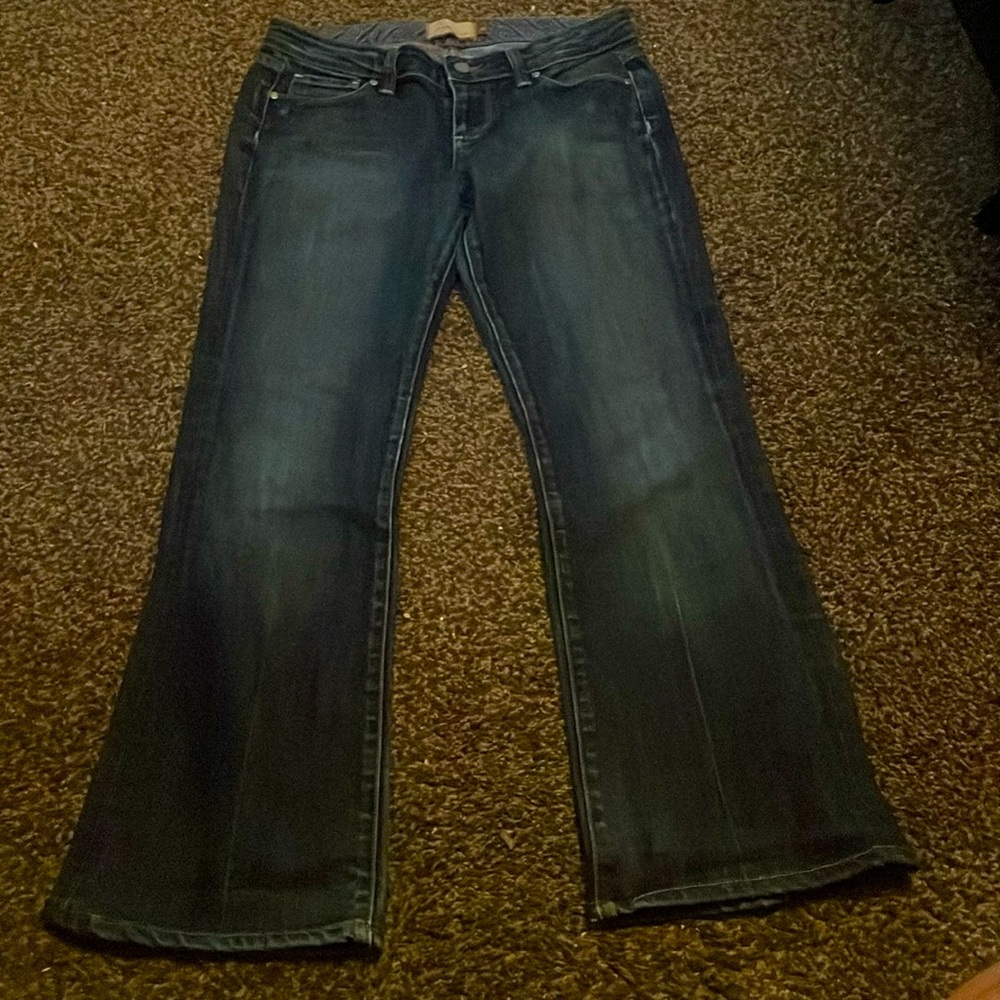Paige Jeans size 27 Laurel Canyon Low Rise Boot Cut Dark Denim Jeans